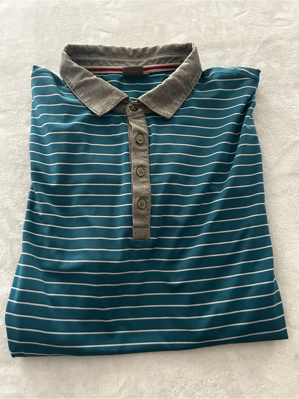 Ping Sensorcontrol Teal Striped Golf Polo Gray Trim Shirt Men’s Size XXL